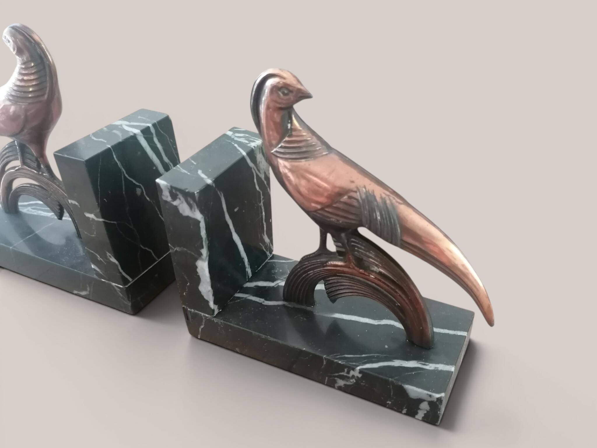 Art Deco bird bookends.