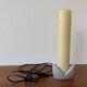 Cylindrical yellow Murano glass with silver flower stand table lamp from Italy
