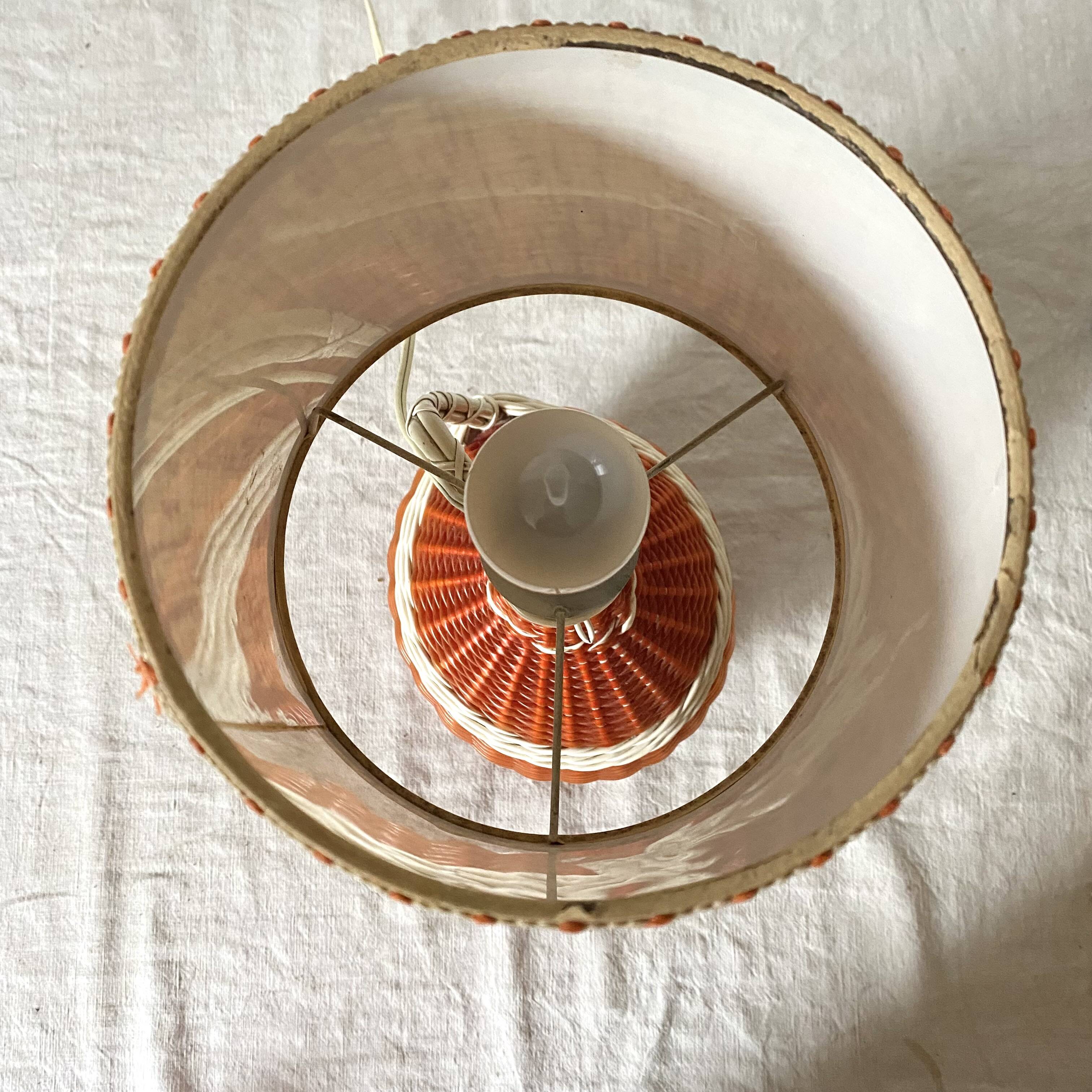 Vintage scoubidou bottle lamp, 1960s