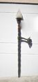Wrought iron globe flame wall torch lamp, vintage wrought iron wall light, medieval