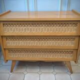 Vintage rattan dresser