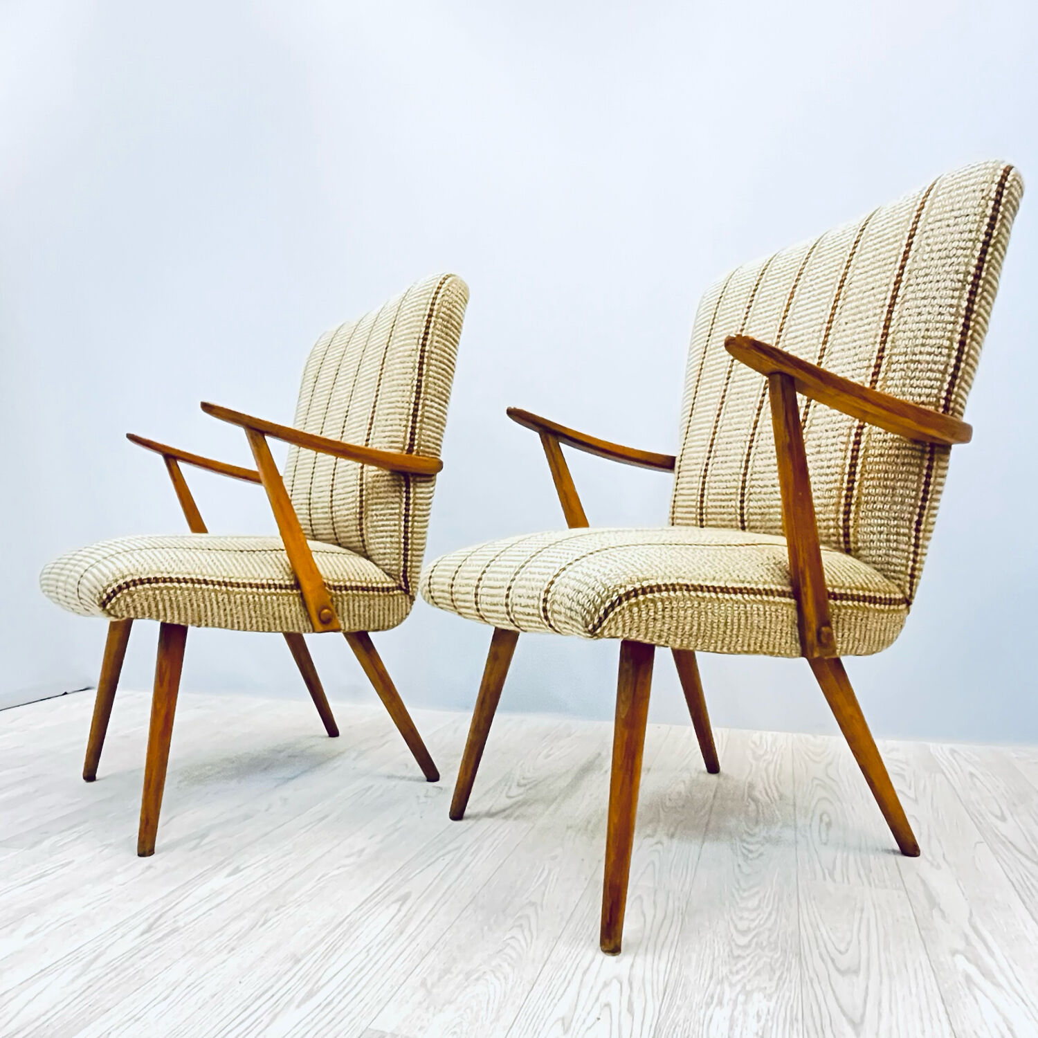 A pair vintage Cocktail chairs with stripes