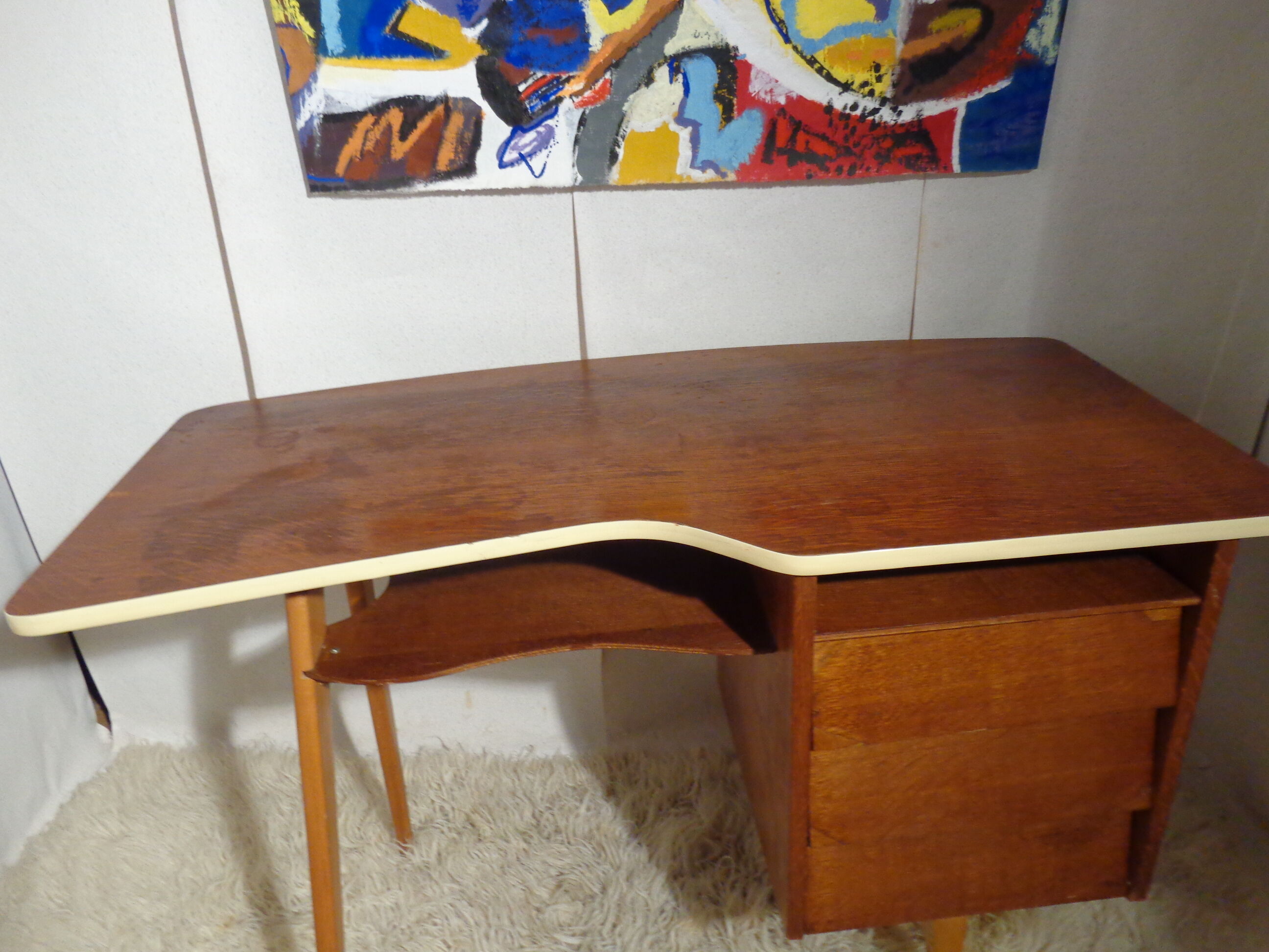 Vintage bean-shaped desk feet compass 60s