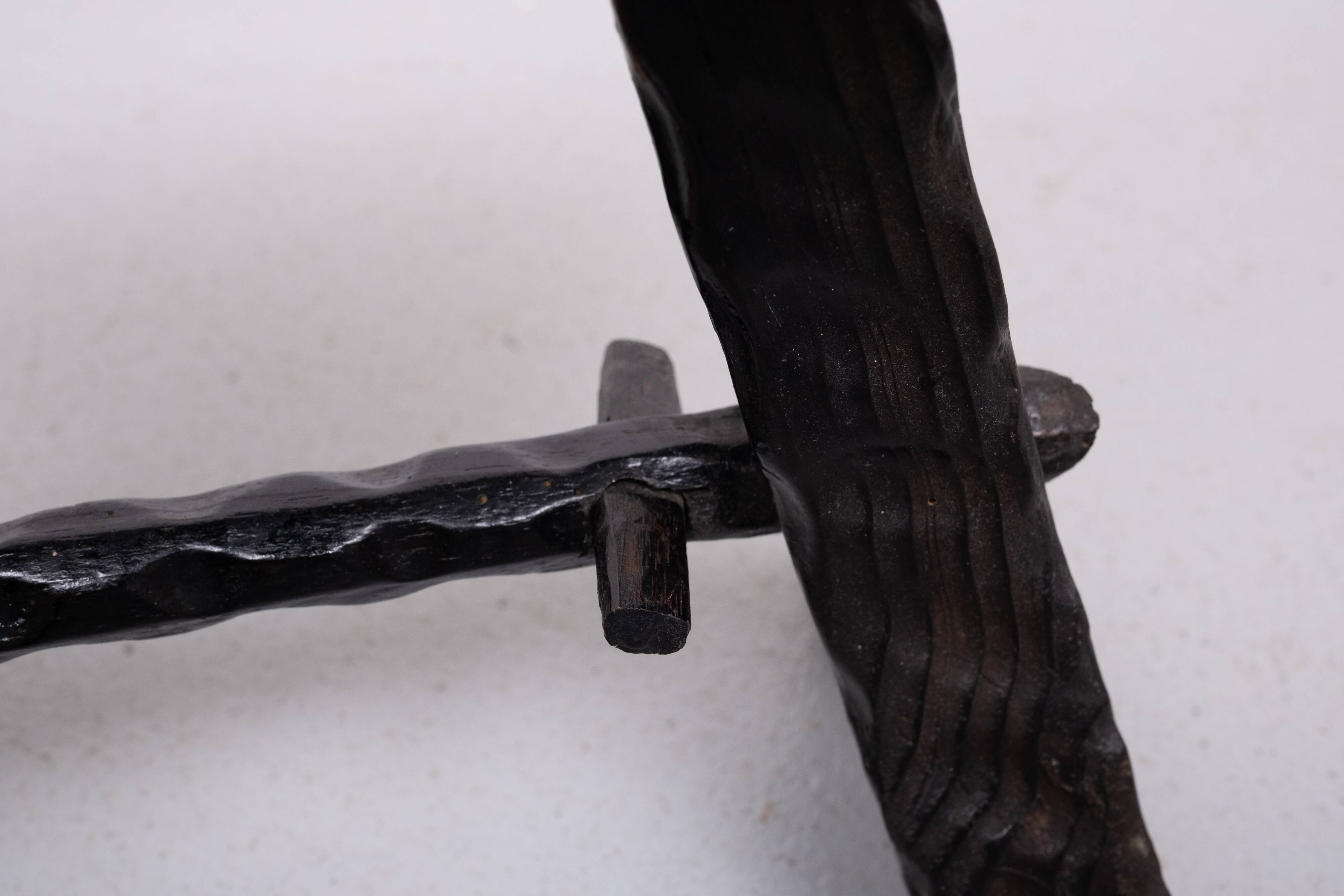 Handmade Spanish Brutalist Foot stool 1950s