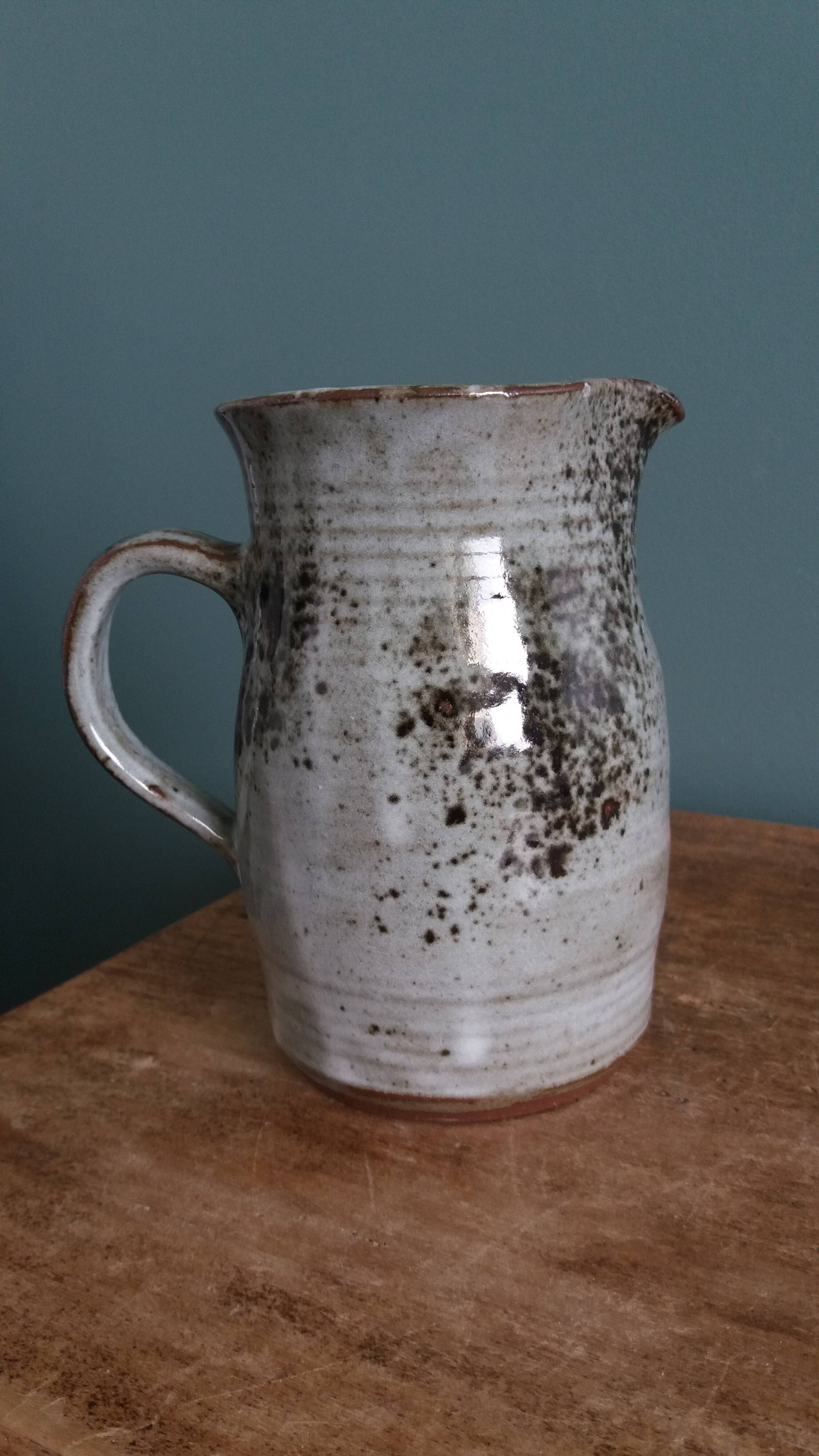 Milk jug signed Atch for Chantal and Thierry Robert, Grès du Loir