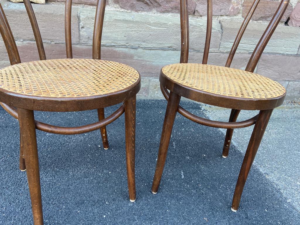 Pair of chairs bistro coffee wood curved