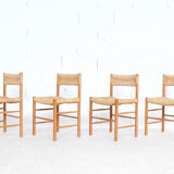 4 chairs Dordogne 60's Robert Sentou