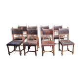 Lot de 8 chaises style Henri II
