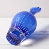 Mid-Century Modern Blue Art Glass Vase: Jan Johansson Orrefors, Sweden