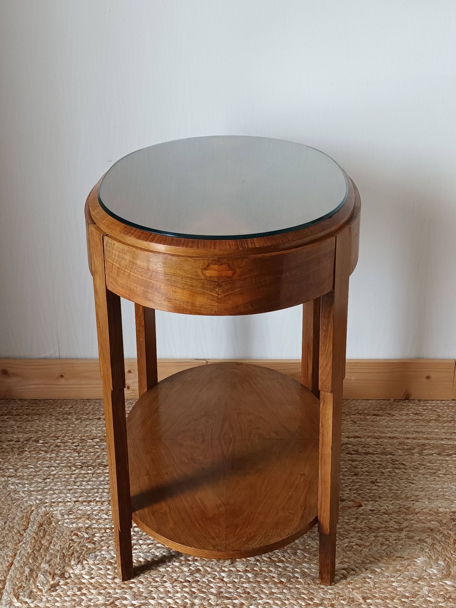 Walnut Art Deco side table 1930