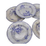 Antique lavender blue plates charm of yesteryear Flore Sarreguemines UC