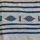 Traditional handmade white and blue kilim rug in natural wool
