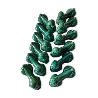 Set of twelve ceramic knife holders