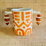 Hand-painted ceramic utensil pot