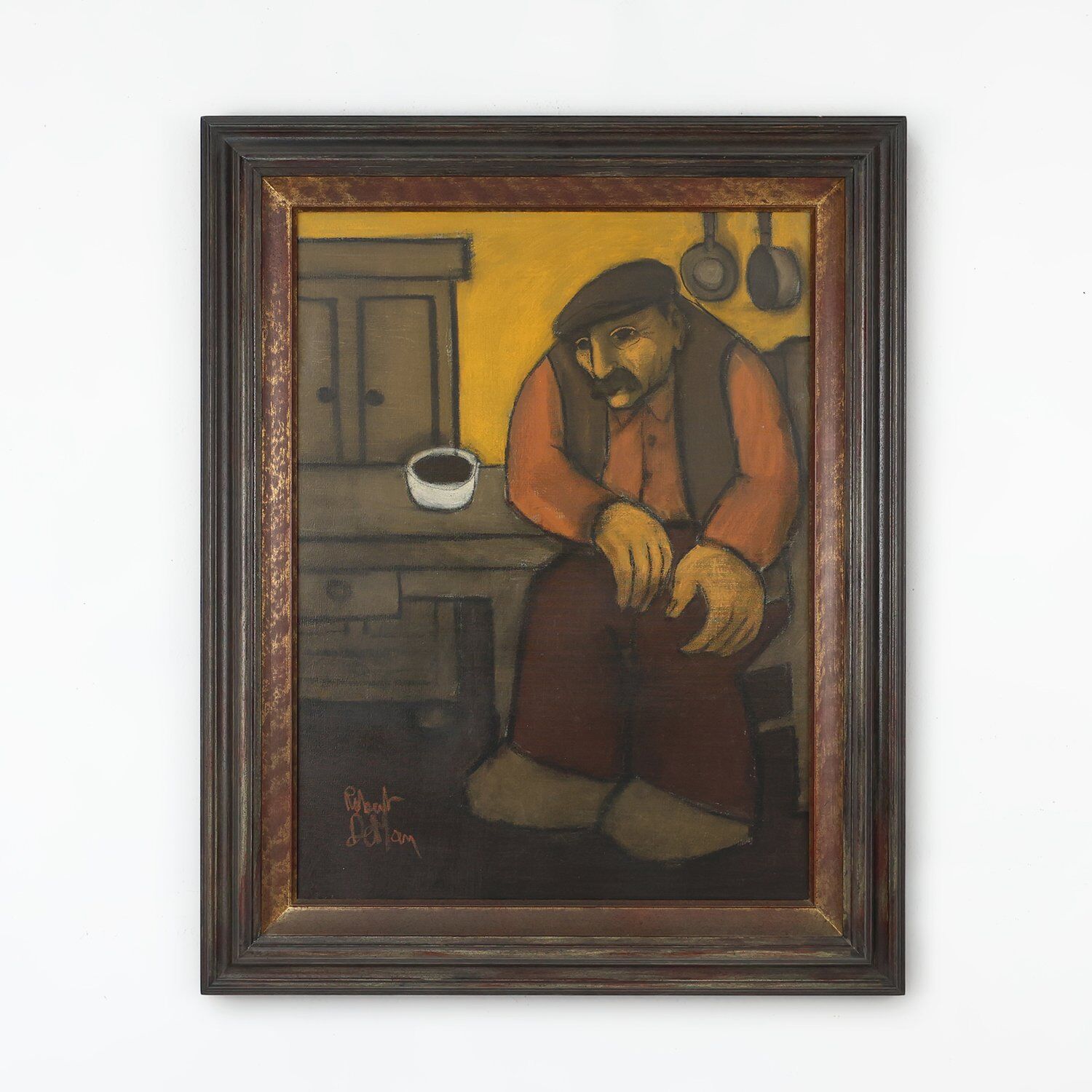 Robert Deman, Solitary Man, 1940s, Oil on Canvas, Framed