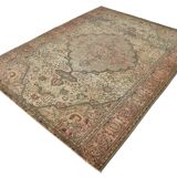 Brown & Cream Handmade Persian Rug, 196x260Cm