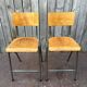 Industrial high stool Toupie in wood and metal, 1960s