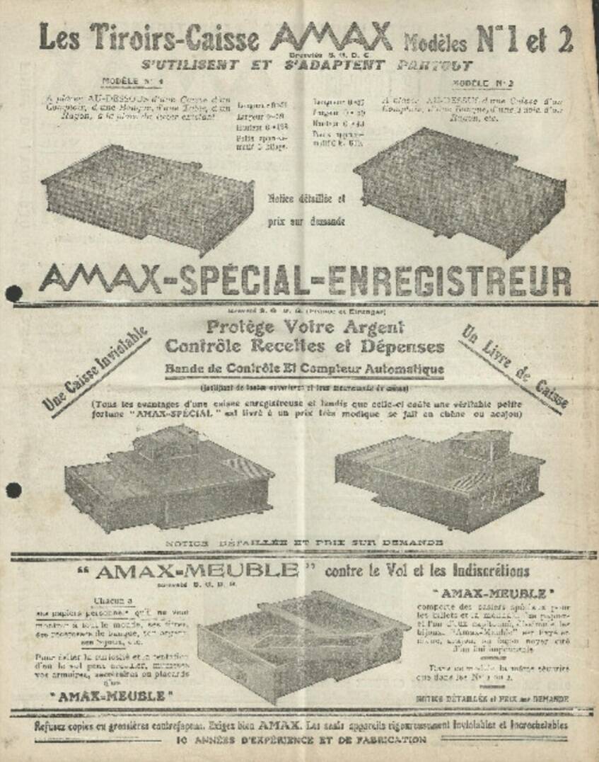 Comptoir caisse (ou bureau) André Ray. (Années 30/ 40)