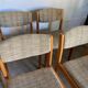 Set of 6 vintage Scandinavian chairs in wood and wool fabric an60