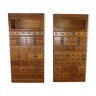 Ensemble de 2 armoires d'apothicaire antiques en chêne, années 1900