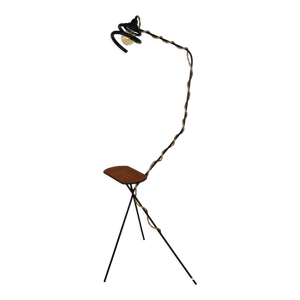 lampadaire tripode teck
