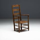 Rustic Ladder-Back Armchair, France, Early 20th Century