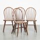 Set of 4 vintage Windsor wooden spindle chairs from the 1970s