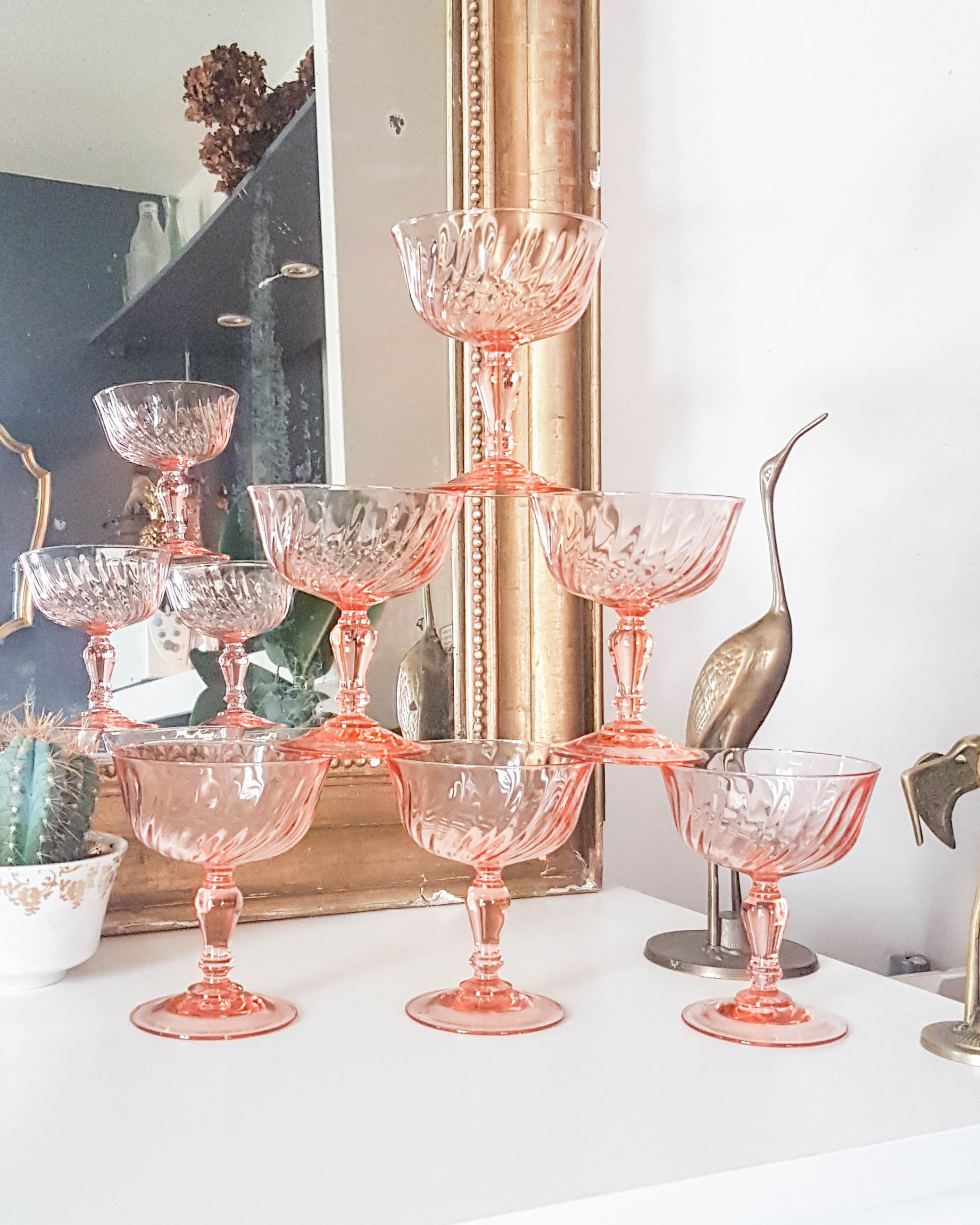 6 rosaline arcoroc luminarc champagne glasses