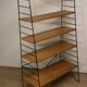 Etagère vintage en métal et chêne, 1960