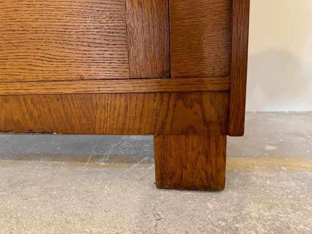 Small vintage art deco oak bookcase
