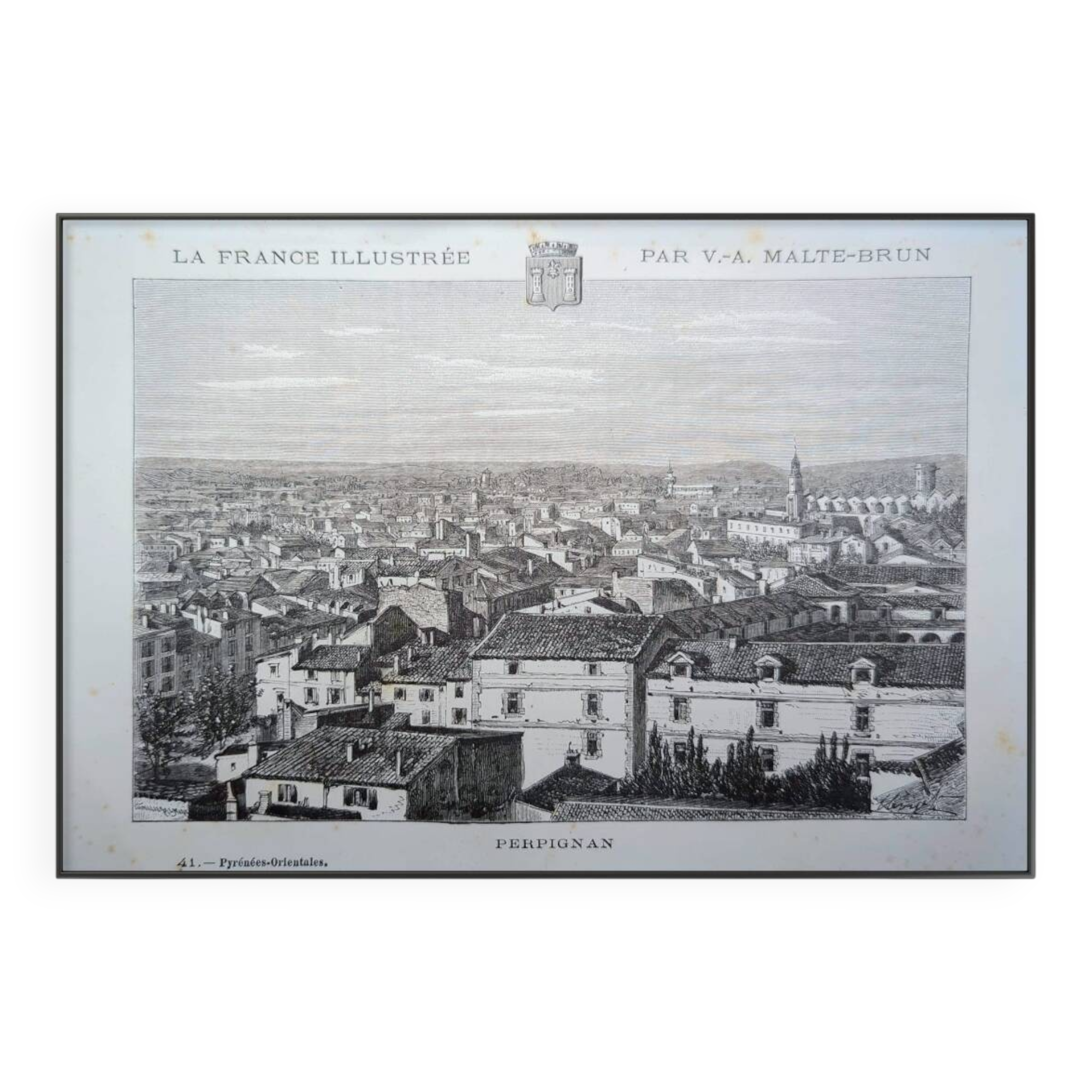 Engraving from Perpignan, Pyrénées-Orientales, printed in 1883