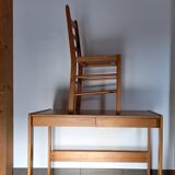 Desk and pine chair