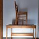Desk and pine chair