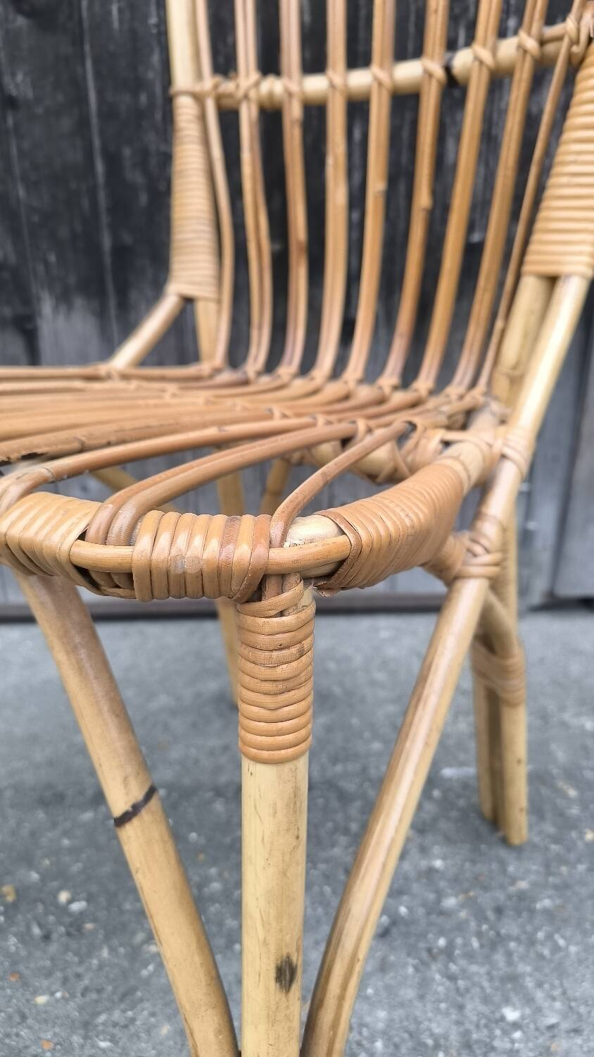 Chaise en rotin 1960