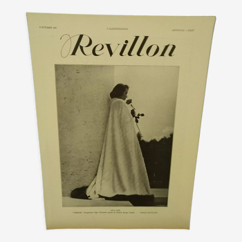 Publicité papier mode femme  création Revillon issue revue 1937