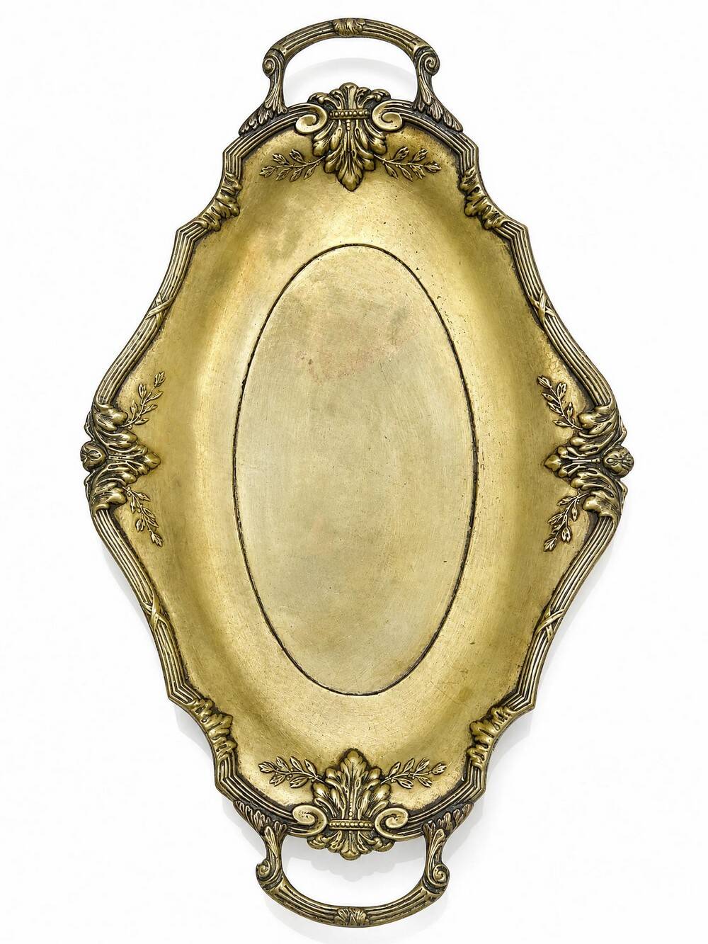 Large empty pocket bowl, antique rockwork, gilded metal, Louis XV style.