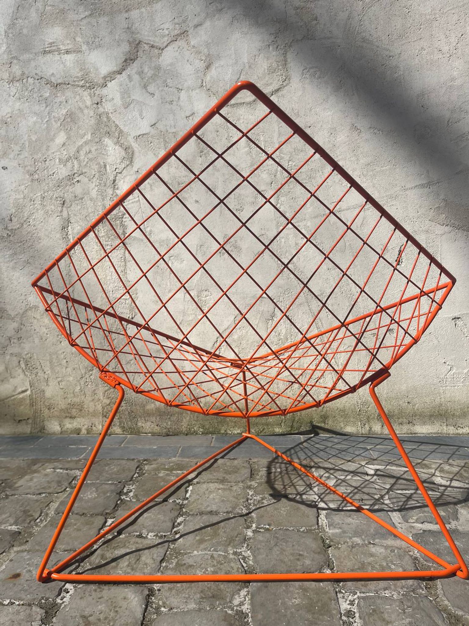 Orange lattice armchair