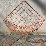 Orange lattice armchair