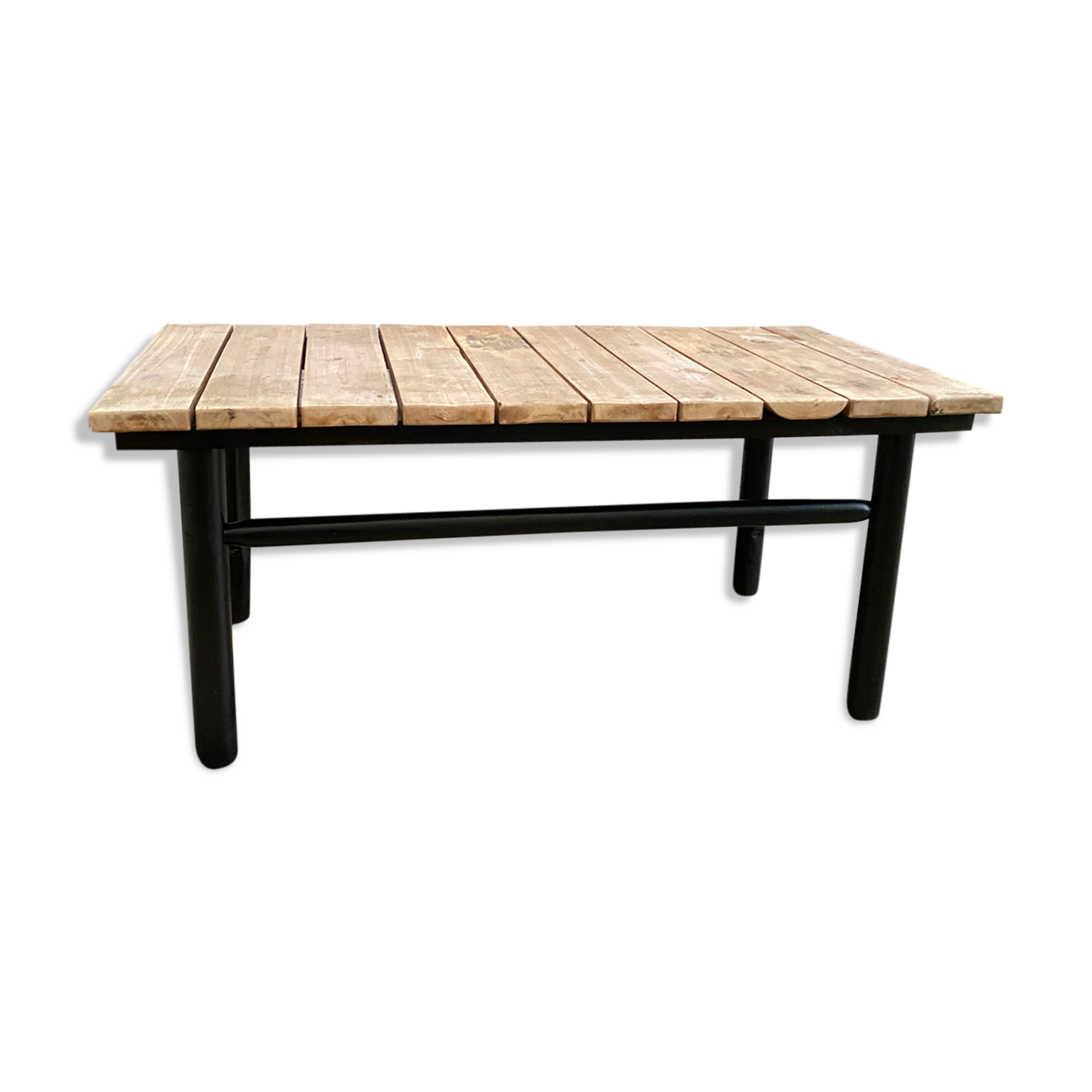 Banc bois brut noir