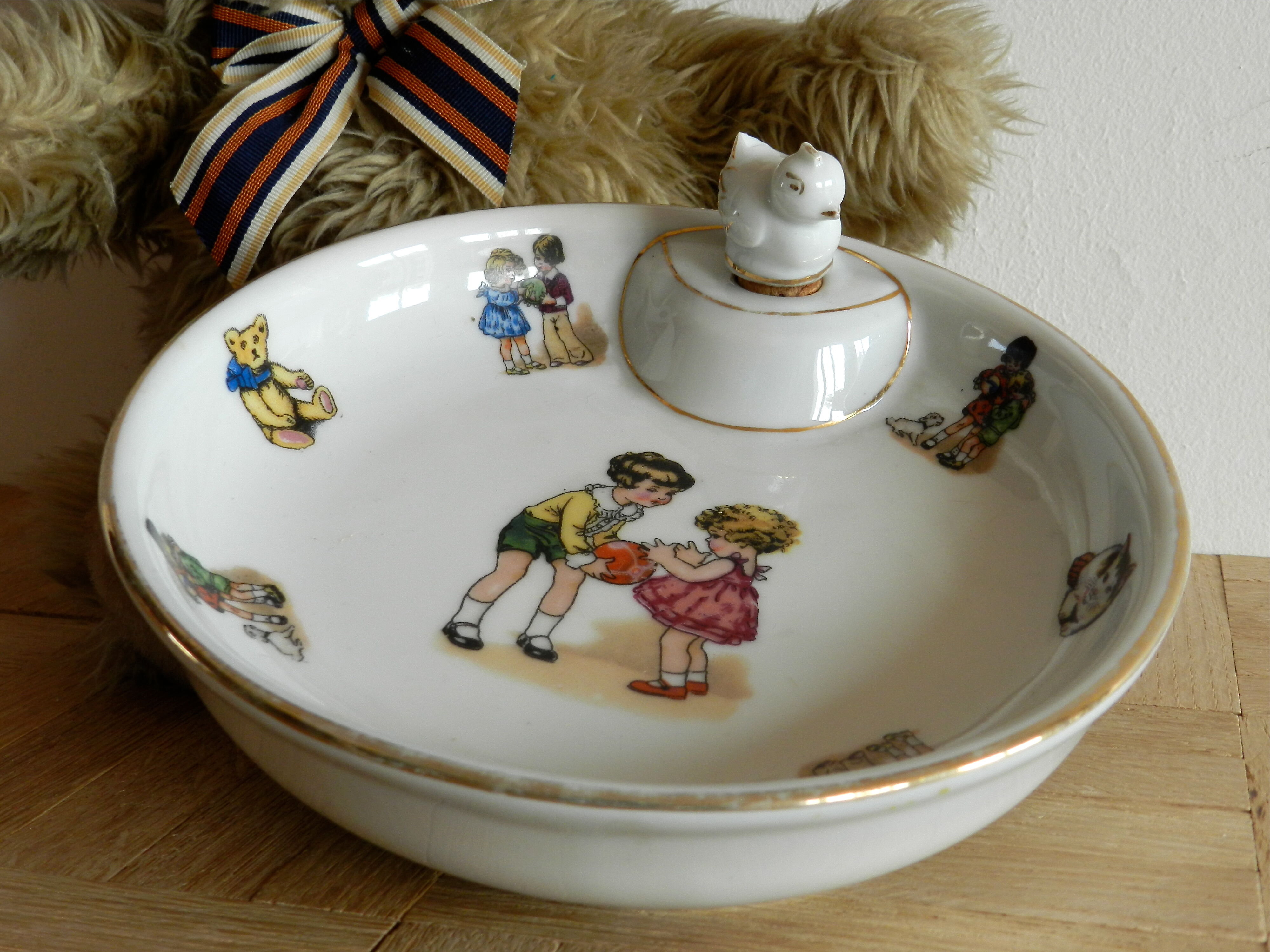 Assiette A Bouillie En Porcelaine De Limoges France Service A Bebe Selency