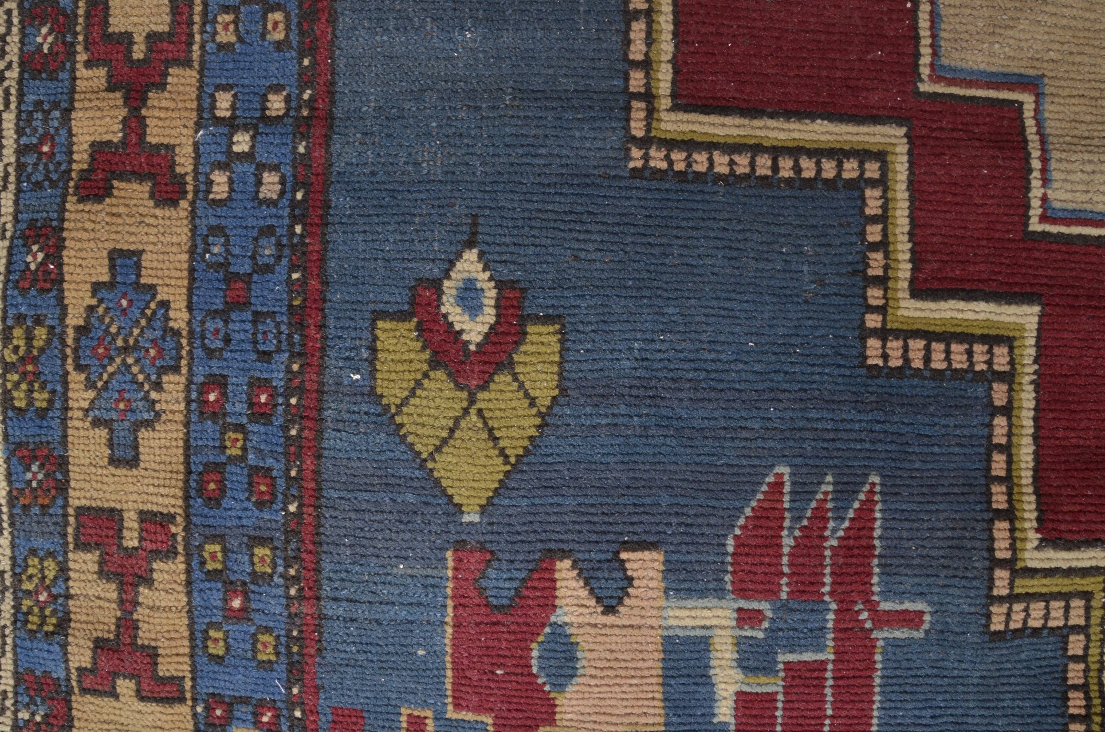 Oversize Handknotted Geometric Vintage Rug sku 1905