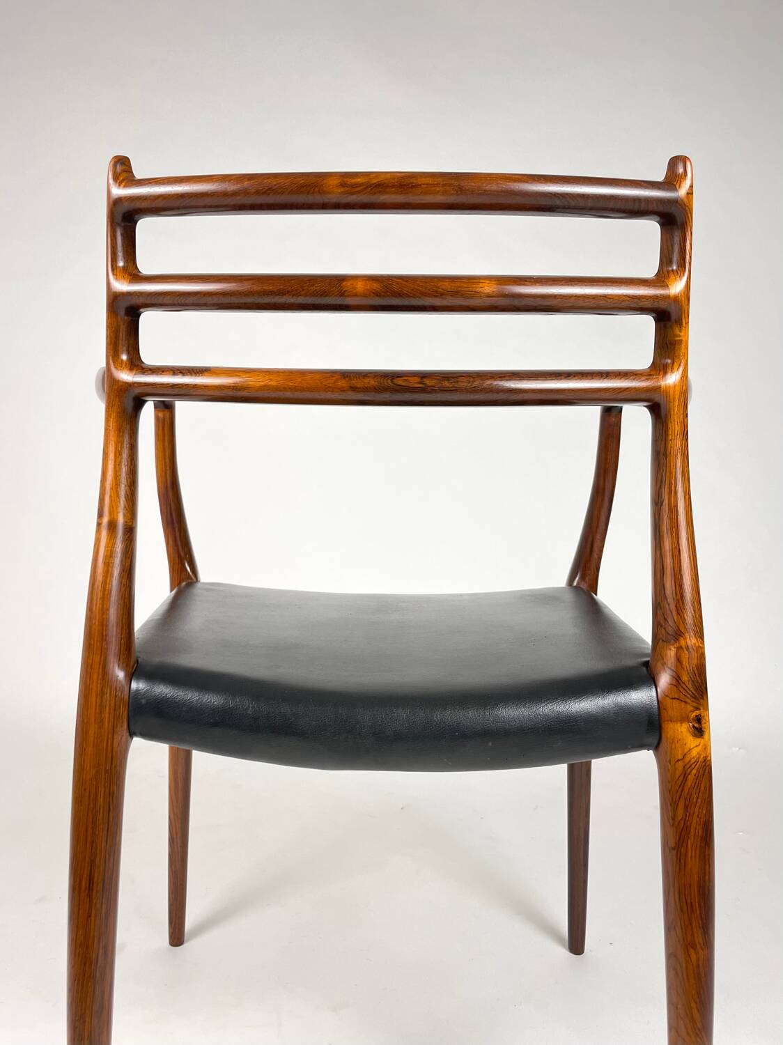 Danish Modern roosewood and leather Mod. 62 Niels Møller chair, 1962