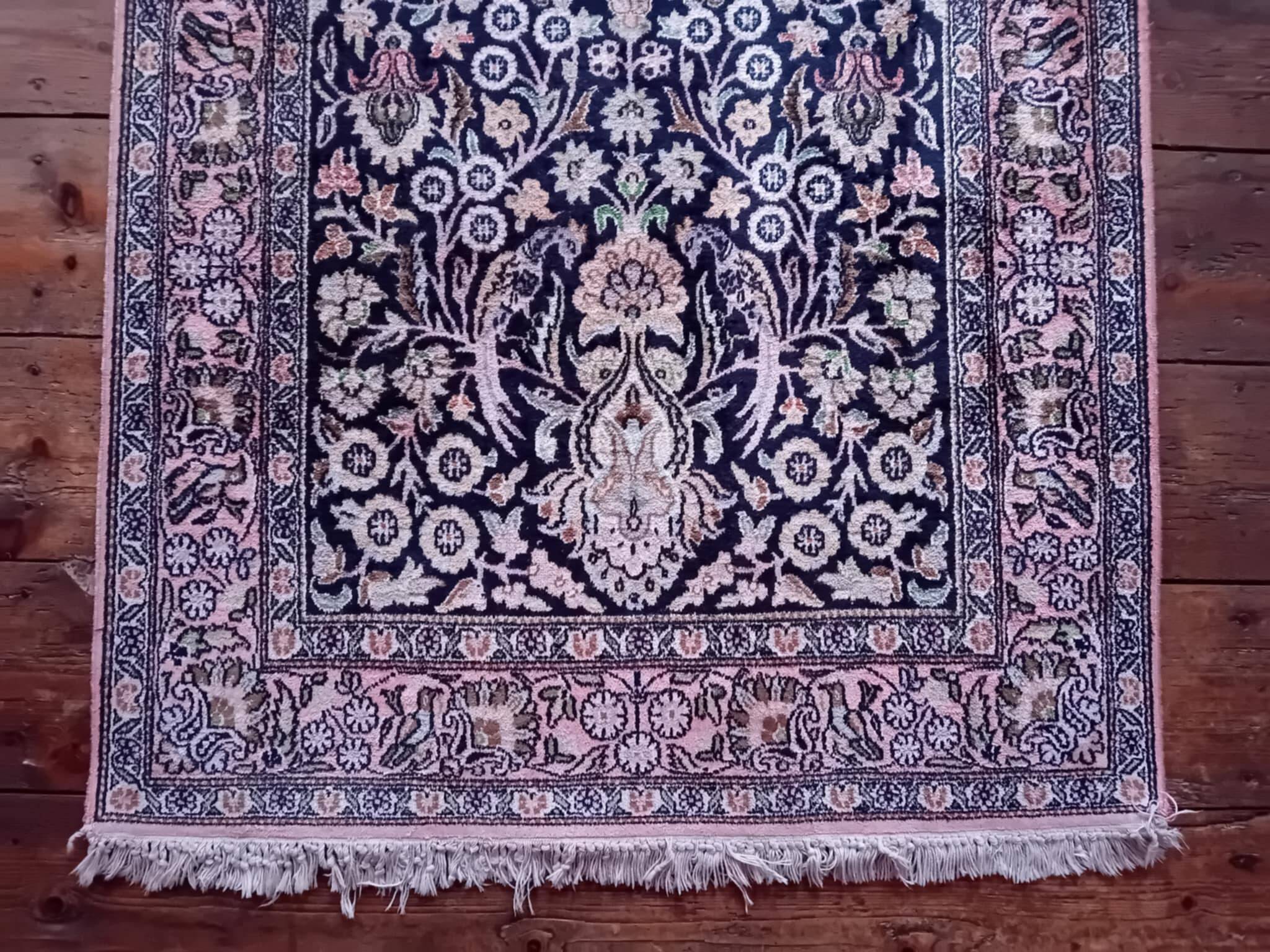 Handmade silk cashmere rug 155x92cm