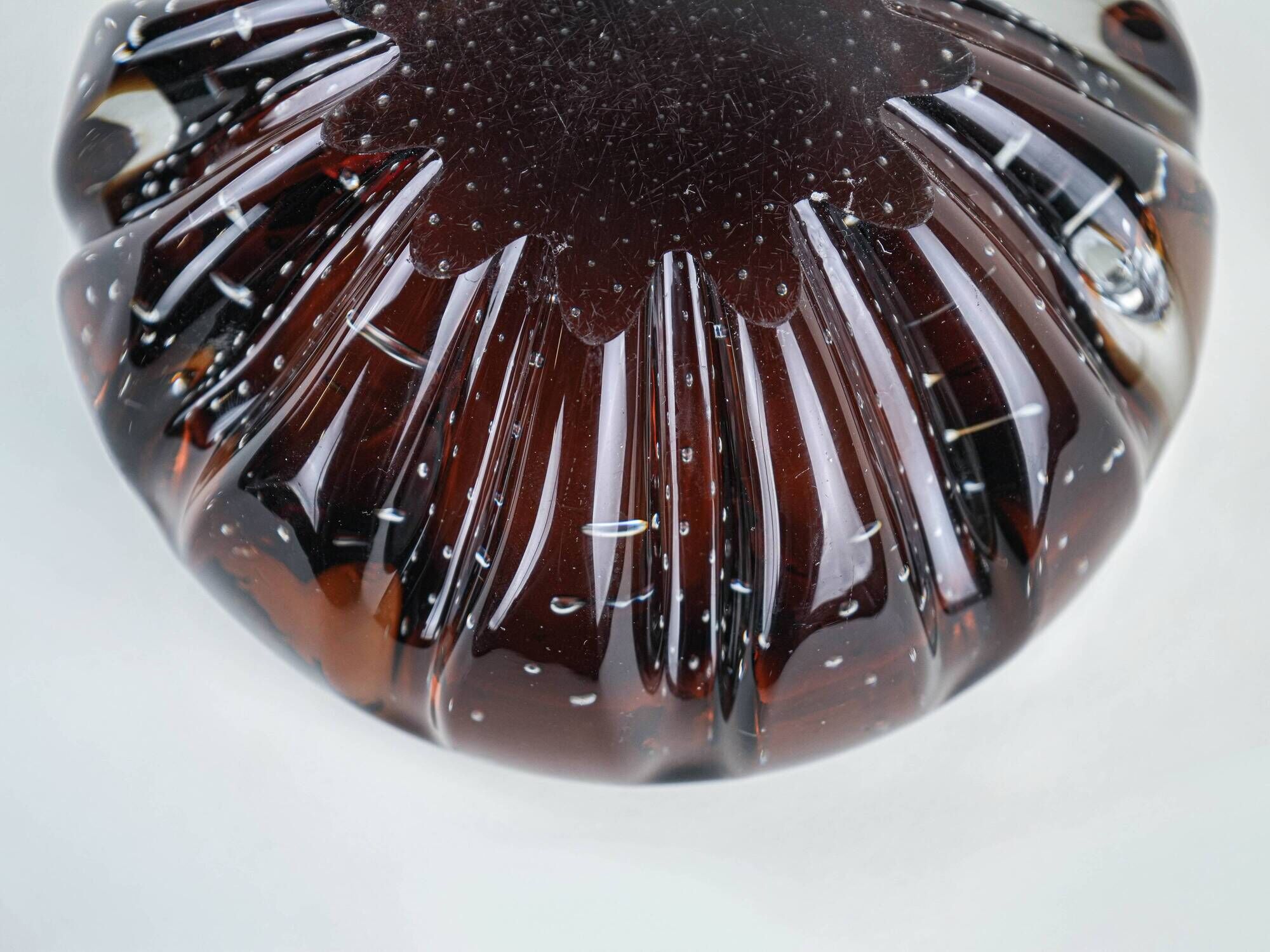 Glass platter in bullicante technique, Italian Modern design from the 1960s