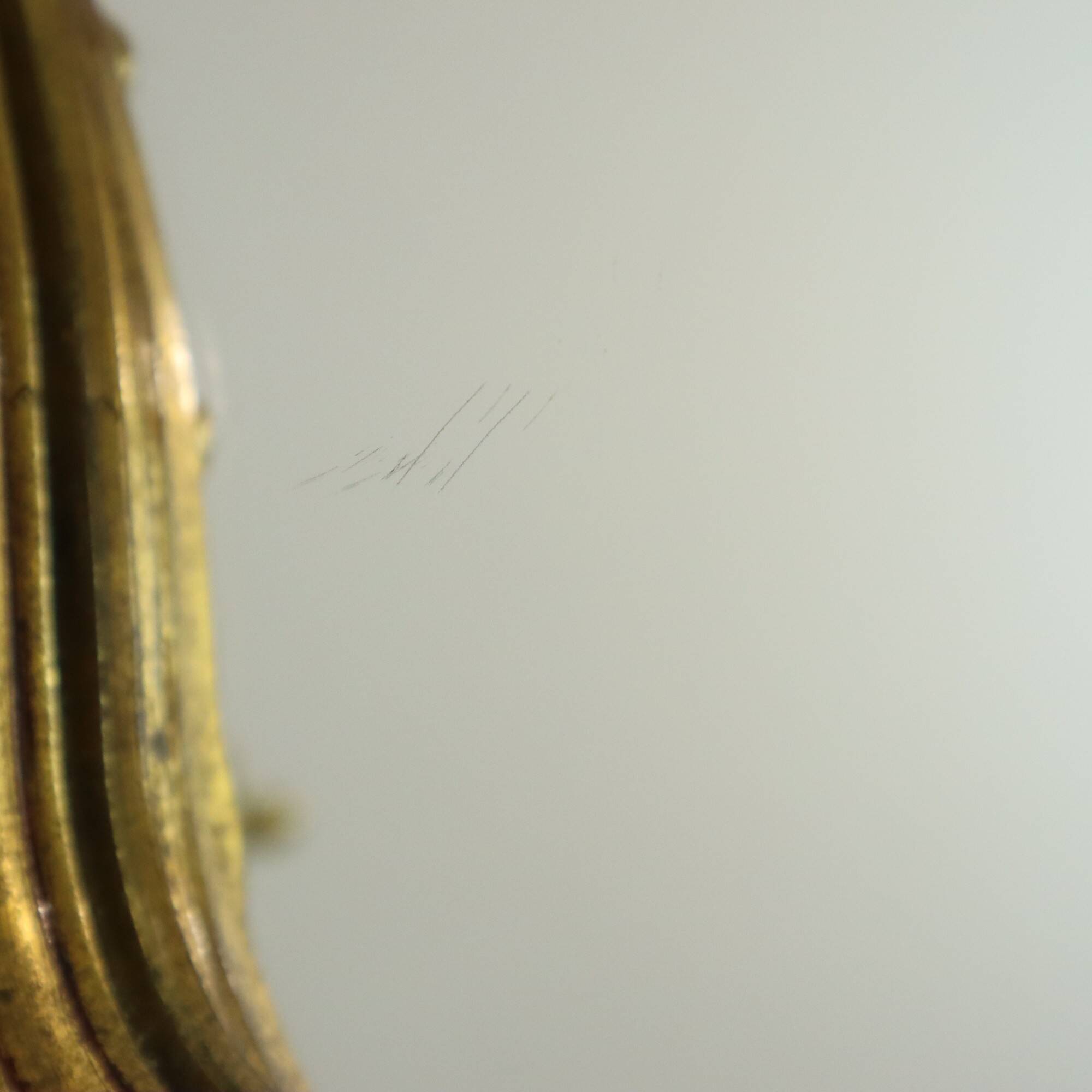 Small Vintage French Gold Baroque Mirror Crested Mirror Resin 1960s