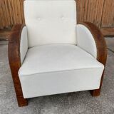 Art deco beige lounge chair, 1920s