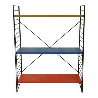Mid century free standing rack with metal shelves by A. Dekker for Tomado