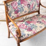 Ancienne banquette à motif floral
