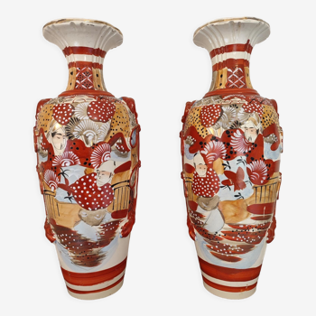 Satsuma pair of vases