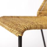 Chaise de pizzeria par Herbert Hirche pour Wilde + Spieth, Allemagne, 1957 – Rotin